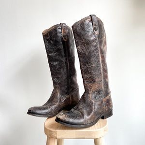 Frye Melissa Distressed Riding Boots